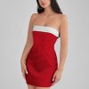 PASADENA Red Strapless Corset Mini Dress PASADENA Red Strapless Corset Mini Dress