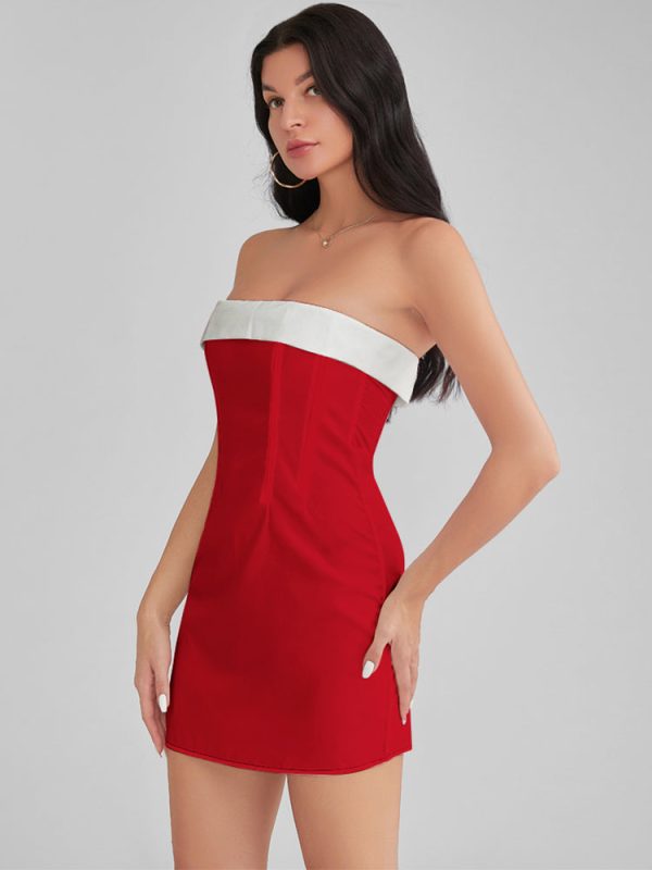 PASADENA Red Strapless Corset Mini Dress PASADENA Red Strapless Corset Mini Dress