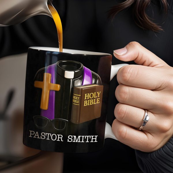 Pastor, Cross, Glasses and Holy Bible - Personalized Custom Coffee Mug - FTH054_MG Pastor, Cross, Glasses and Holy Bible - Personalized Custom Coffee Mug - FTH054_MG