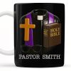 Pastor, Cross, Glasses and Holy Bible - Personalized Custom Coffee Mug - FTH054_MG Pastor, Cross, Glasses and Holy Bible - Personalized Custom Coffee Mug - FTH054_MG