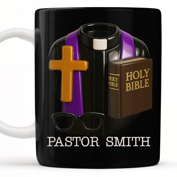 Pastor, Cross, Glasses and Holy Bible - Personalized Custom Coffee Mug - FTH054_MG Pastor, Cross, Glasses and Holy Bible - Personalized Custom Coffee Mug - FTH054_MG