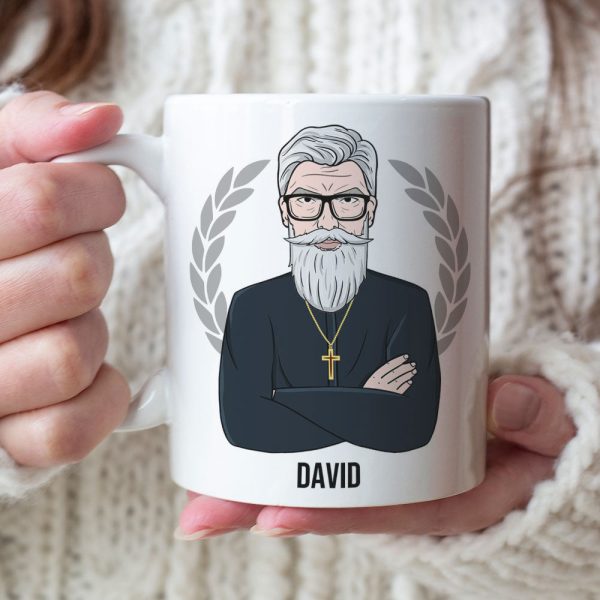 Pastor Motivated By Coffee And The Holy Spirit - Personalized White Mug Pastor Motivated By Coffee And The Holy Spirit - Personalized White Mug