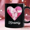 Patchwork Pink Heart Valentine Personalized Mug, Love Retro Coquette Gift with Custom Name Patchwork Pink Heart Valentine Personalized Mug, Love Retro Coquette Gift with Custom Name