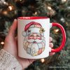 Patchwork Santa Claus Personalized Mug, Retro Christmas Holiday Gift with Custom Name Patchwork Santa Claus Personalized Mug, Retro Christmas Holiday Gift with Custom Name