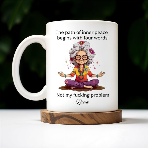 Path Of Inner Peace Begins Here, Vibrant Meditative Woman Mug - Personalized Custom Coffee Mug - BST130_MG Path Of Inner Peace Begins Here, Vibrant Meditative Woman Mug - Personalized Custom Coffee Mug - BST130_MG