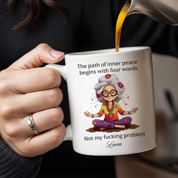 Path Of Inner Peace Begins Here, Vibrant Meditative Woman Mug - Personalized Custom Coffee Mug - BST130_MG Path Of Inner Peace Begins Here, Vibrant Meditative Woman Mug - Personalized Custom Coffee Mug - BST130_MG