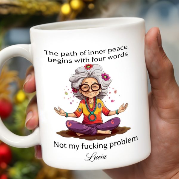 Path Of Inner Peace Begins Here, Vibrant Meditative Woman Mug - Personalized Custom Coffee Mug - BST130_MG Path Of Inner Peace Begins Here, Vibrant Meditative Woman Mug - Personalized Custom Coffee Mug - BST130_MG