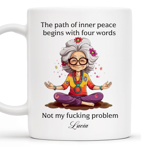 Path Of Inner Peace Begins Here, Vibrant Meditative Woman Mug - Personalized Custom Coffee Mug - BST130_MG Path Of Inner Peace Begins Here, Vibrant Meditative Woman Mug - Personalized Custom Coffee Mug - BST130_MG