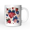 Patriotic Boho Strawberries Bouquet Personalized Mug, 4th of July Gift with Custom Name Patriotic Boho Strawberries Bouquet Personalized Mug, 4th of July Gift with Custom Name