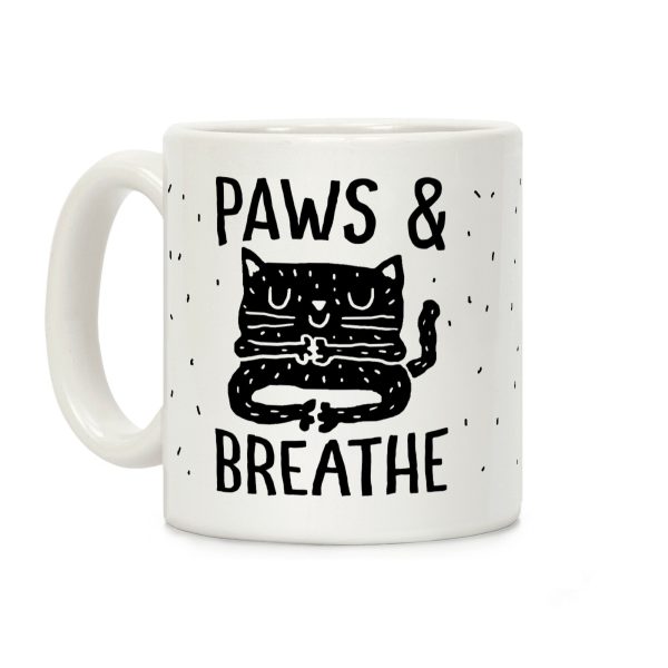 Paws And Breathe Yoga Cat Coffee Mug Paws And Breathe Yoga Cat Coffee Mug