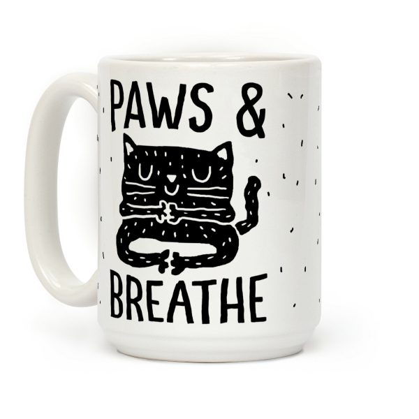 Paws And Breathe Yoga Cat Coffee Mug Paws And Breathe Yoga Cat Coffee Mug
