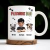 Pawsome Dad, Cartoon Man And Dogs - Personalized Custom Coffee Mug - DAD165_MG