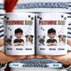 Pawsome Dad, Cartoon Man And Dogs - Personalized Custom Coffee Mug - DAD165_MG