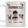 Pawsome Dad, Cartoon Man And Dogs - Personalized Custom Coffee Mug - DAD165_MG