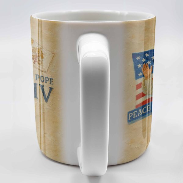 Peace Be With All Of You, American Flag And Papal Symbolism - Personalized Custom Coffee Mug - FTH092_MG