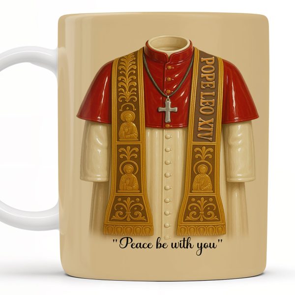 Peace Be With You, Papal Vestments and Cross - Personalized Custom Coffee Mug - FTH073_MG