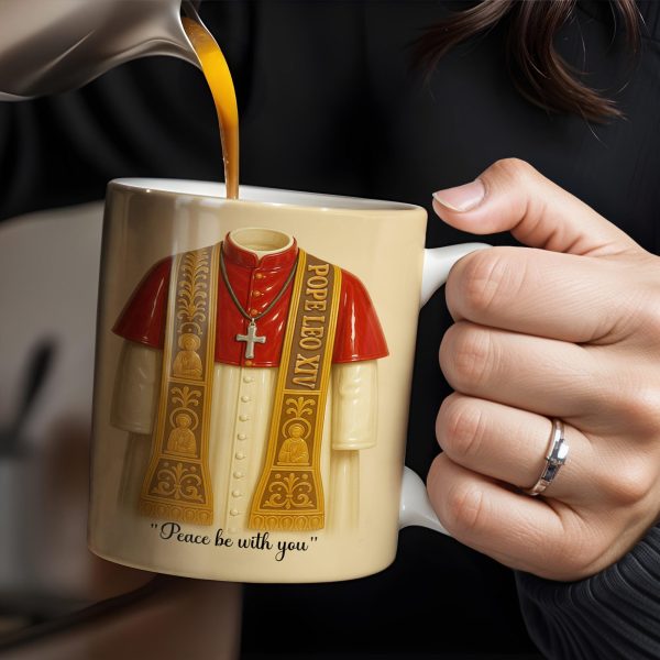 Peace Be With You, Papal Vestments and Cross - Personalized Custom Coffee Mug - FTH073_MG