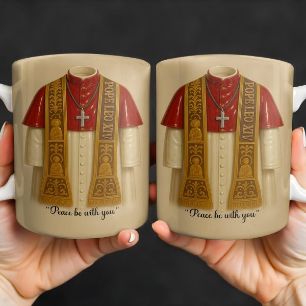 Peace Be With You, Papal Vestments and Cross - Personalized Custom Coffee Mug - FTH073_MG