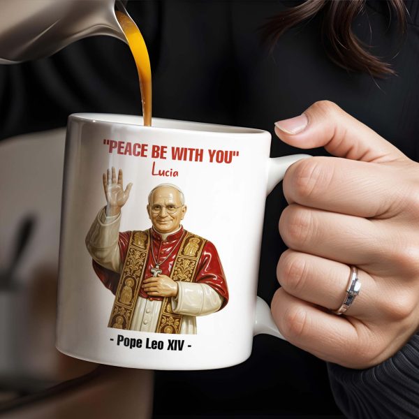 "Peace Be With You", Pope and Religious Vestments - Personalized Custom Coffee Mug - FTH075_MG "Peace Be With You", Pope and Religious Vestments - Personalized Custom Coffee Mug - FTH075_MG