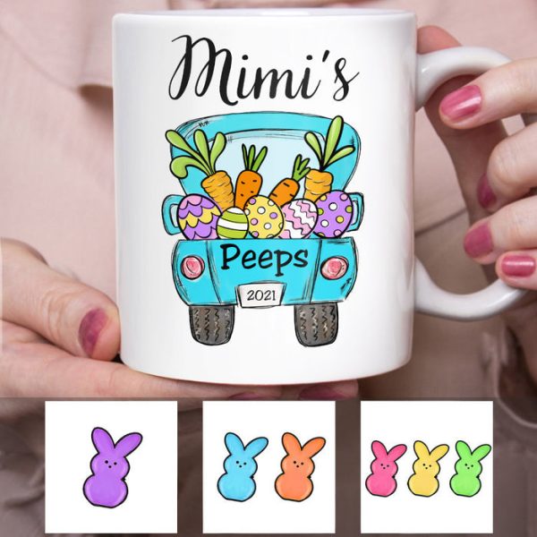 Peeps Easter Truck - Personalized White Ceramic Mug - Gift For Mom, Grandma, Grandmother, Mothers Day NA94 Peeps Easter Truck - Personalized White Ceramic Mug - Gift For Mom, Grandma, Grandmother, Mothers Day NA94