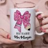 Pencil Coquette Teacher Bow Personalized Mug, Cute Appreciation Present, Back To School Gift With Custom Name Pencil Coquette Teacher Bow Personalized Mug, Cute Appreciation Present, Back To School Gift With Custom Name
