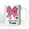 Pencil Coquette Teacher Bow Personalized Mug, Cute Appreciation Present, Back To School Gift With Custom Name Pencil Coquette Teacher Bow Personalized Mug, Cute Appreciation Present, Back To School Gift With Custom Name