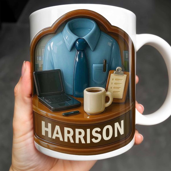 Perfect Gift For The Hardworking Professional Featuring Shirt, Tie, Desk - Personalized Custom Coffee Mug - OFW015_MG Perfect Gift For The Hardworking Professional Featuring Shirt, Tie, Desk - Personalized Custom Coffee Mug - OFW015_MG