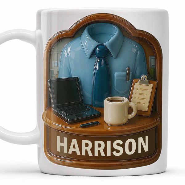 Perfect Gift For The Hardworking Professional Featuring Shirt, Tie, Desk - Personalized Custom Coffee Mug - OFW015_MG Perfect Gift For The Hardworking Professional Featuring Shirt, Tie, Desk - Personalized Custom Coffee Mug - OFW015_MG