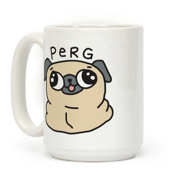 Perg Derpy Pug Coffee Mug Perg Derpy Pug Coffee Mug