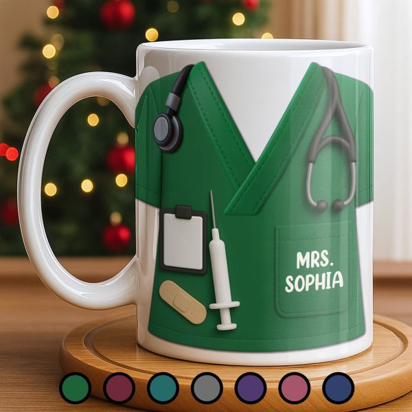 Personalize with Classic Nurse Themes, Stethoscope and Uniform - Personalized Custom Coffee Mug - MOM134_MG