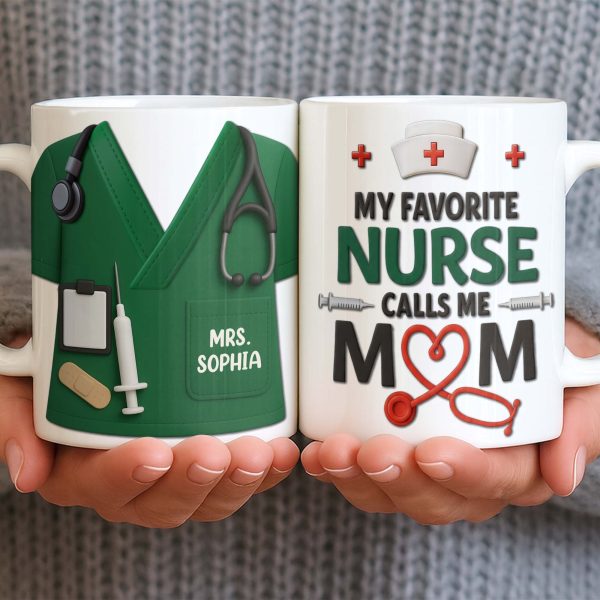 Personalize with Classic Nurse Themes, Stethoscope and Uniform - Personalized Custom Coffee Mug - MOM134_MG