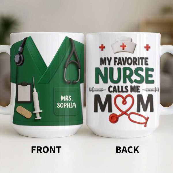 Personalize with Classic Nurse Themes, Stethoscope and Uniform - Personalized Custom Coffee Mug - MOM134_MG