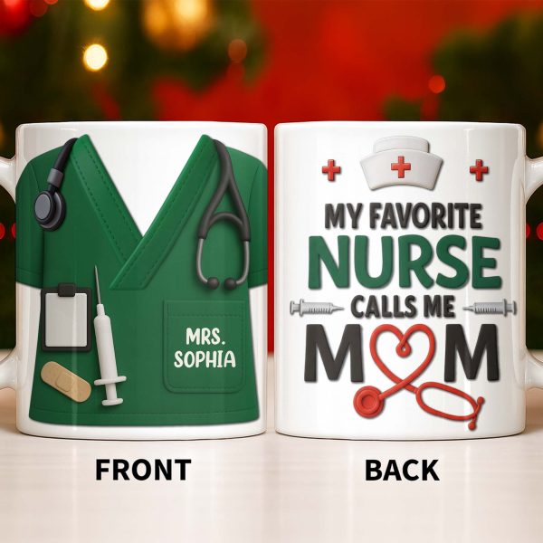 Personalize with Classic Nurse Themes, Stethoscope and Uniform - Personalized Custom Coffee Mug - MOM134_MG