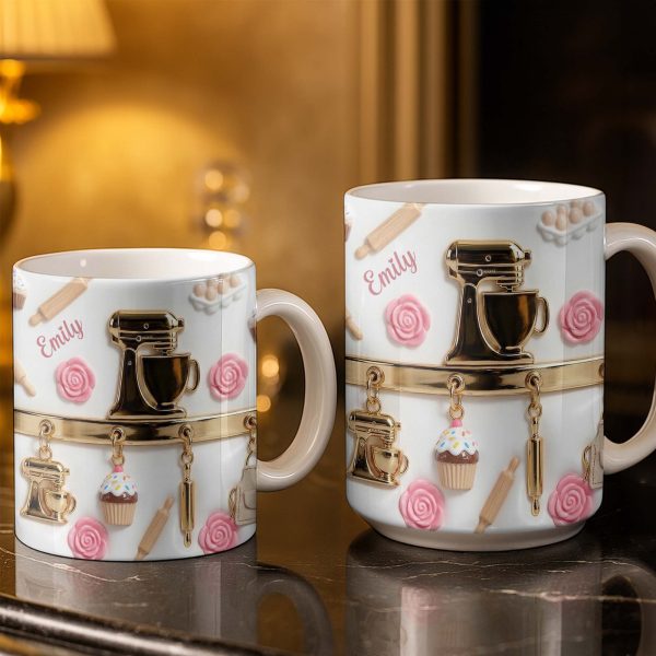Personalize With Favorite Kitchen Gadgets And Flowers - Personalized Custom Coffee Mug - HOB034_MG
