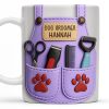 Personalize With Your Name, Paw Prints And Grooming Tools - Personalized Custom Coffee Mug - DOG066_MG Personalize With Your Name, Paw Prints And Grooming Tools - Personalized Custom Coffee Mug - DOG066_MG