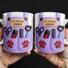 Personalize With Your Name, Paw Prints And Grooming Tools - Personalized Custom Coffee Mug - DOG066_MG Personalize With Your Name, Paw Prints And Grooming Tools - Personalized Custom Coffee Mug - DOG066_MG