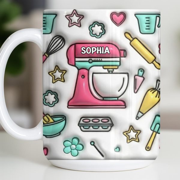 Personalize Your Baking Lover's Cup With Mixer and Whisk - Personalized Custom Coffee Mug - COOK031_MG Personalize Your Baking Lover's Cup With Mixer and Whisk - Personalized Custom Coffee Mug - COOK031_MG