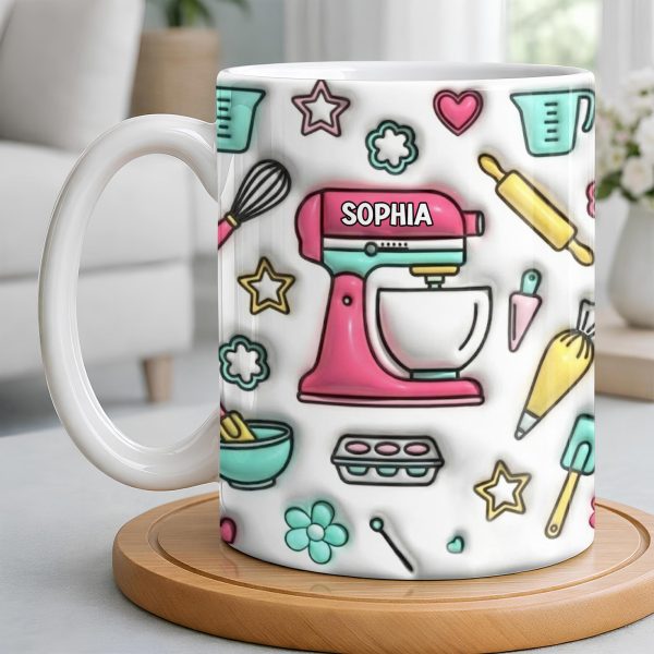 Personalize Your Baking Lover's Cup With Mixer and Whisk - Personalized Custom Coffee Mug - COOK031_MG Personalize Your Baking Lover's Cup With Mixer and Whisk - Personalized Custom Coffee Mug - COOK031_MG