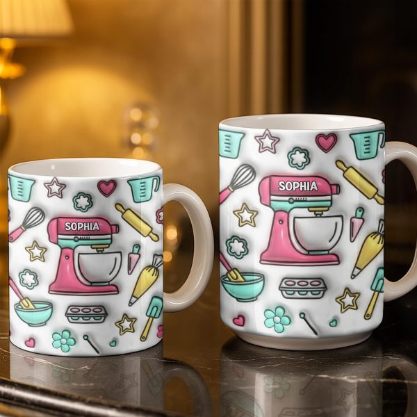 Personalize Your Baking Lover's Cup With Mixer and Whisk - Personalized Custom Coffee Mug - COOK031_MG Personalize Your Baking Lover's Cup With Mixer and Whisk - Personalized Custom Coffee Mug - COOK031_MG