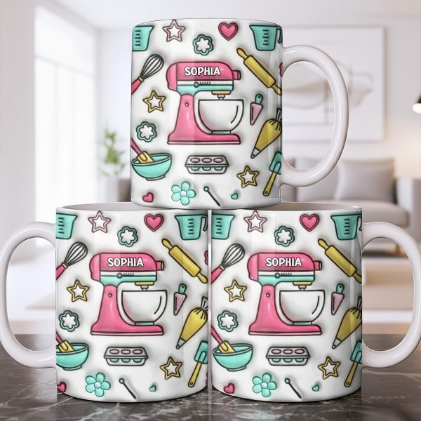 Personalize Your Baking Lover's Cup With Mixer and Whisk - Personalized Custom Coffee Mug - COOK031_MG Personalize Your Baking Lover's Cup With Mixer and Whisk - Personalized Custom Coffee Mug - COOK031_MG