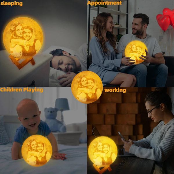 Personalized 3D Moon Photo Night Light Personalized 3D Moon Photo Night Light