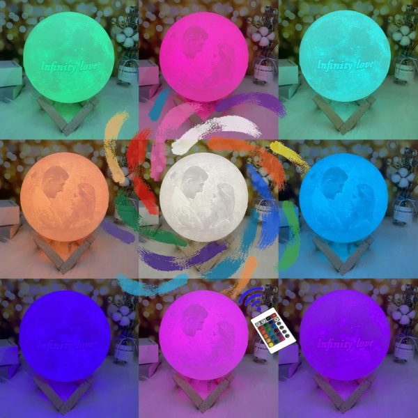 Personalized 3D Moon Photo Night Light Personalized 3D Moon Photo Night Light