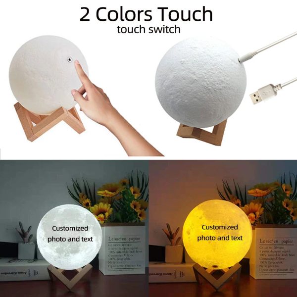Personalized 3D Moon Photo Night Light Personalized 3D Moon Photo Night Light