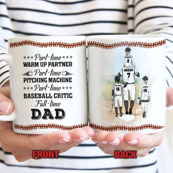 Personalized Baseball Dad And Child Thank You Dad Custom Mug Personalized Baseball Dad And Child Thank You Dad Custom Mug