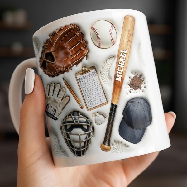 Personalized Baseball Sports Mug With Custom Name - Personalized Custom Coffee Mug - SPORT070_MG Personalized Baseball Sports Mug With Custom Name - Personalized Custom Coffee Mug - SPORT070_MG