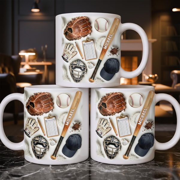 Personalized Baseball Sports Mug With Custom Name - Personalized Custom Coffee Mug - SPORT070_MG Personalized Baseball Sports Mug With Custom Name - Personalized Custom Coffee Mug - SPORT070_MG
