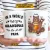 Personalized Bear Papa Dad And Child In A World Custom Mug Personalized Bear Papa Dad And Child In A World Custom Mug