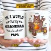 Personalized Bear Papa Dad And Child In A World Custom Mug Personalized Bear Papa Dad And Child In A World Custom Mug