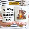 Personalized Bear Papa Dad And Child In A World Custom Mug Personalized Bear Papa Dad And Child In A World Custom Mug