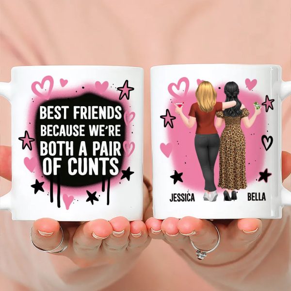 Personalized Best Friends Mug with Bold Funny Quote Custom Characters, Unique Gift for Your Bestie